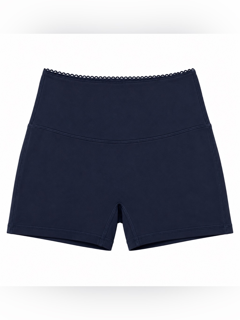 MOVE THEOLOGY No Front Seam Origin Biker Shorts Ric Rac Lace Trim Indigo navy pq
